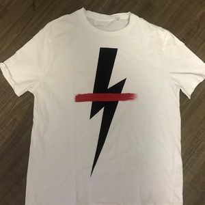 Neil Barrett’s Lighting bolt t shirt - Small